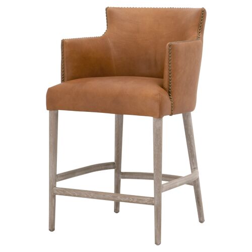 Tyson Counter Stool, Whiskey Brown Leather~P111119624