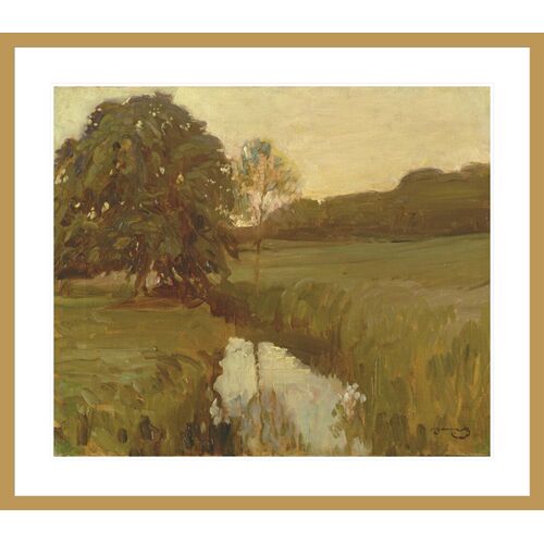 River Landscape by Sir Alfred Munnings Framed Print