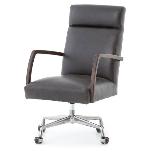 Cullen Desk Chair, Sapphire Leather~P77595440