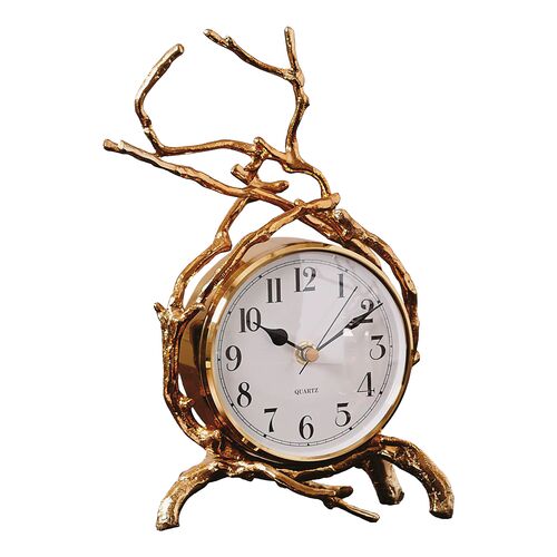 Twig Clock, Brass Twig Clock, Brass