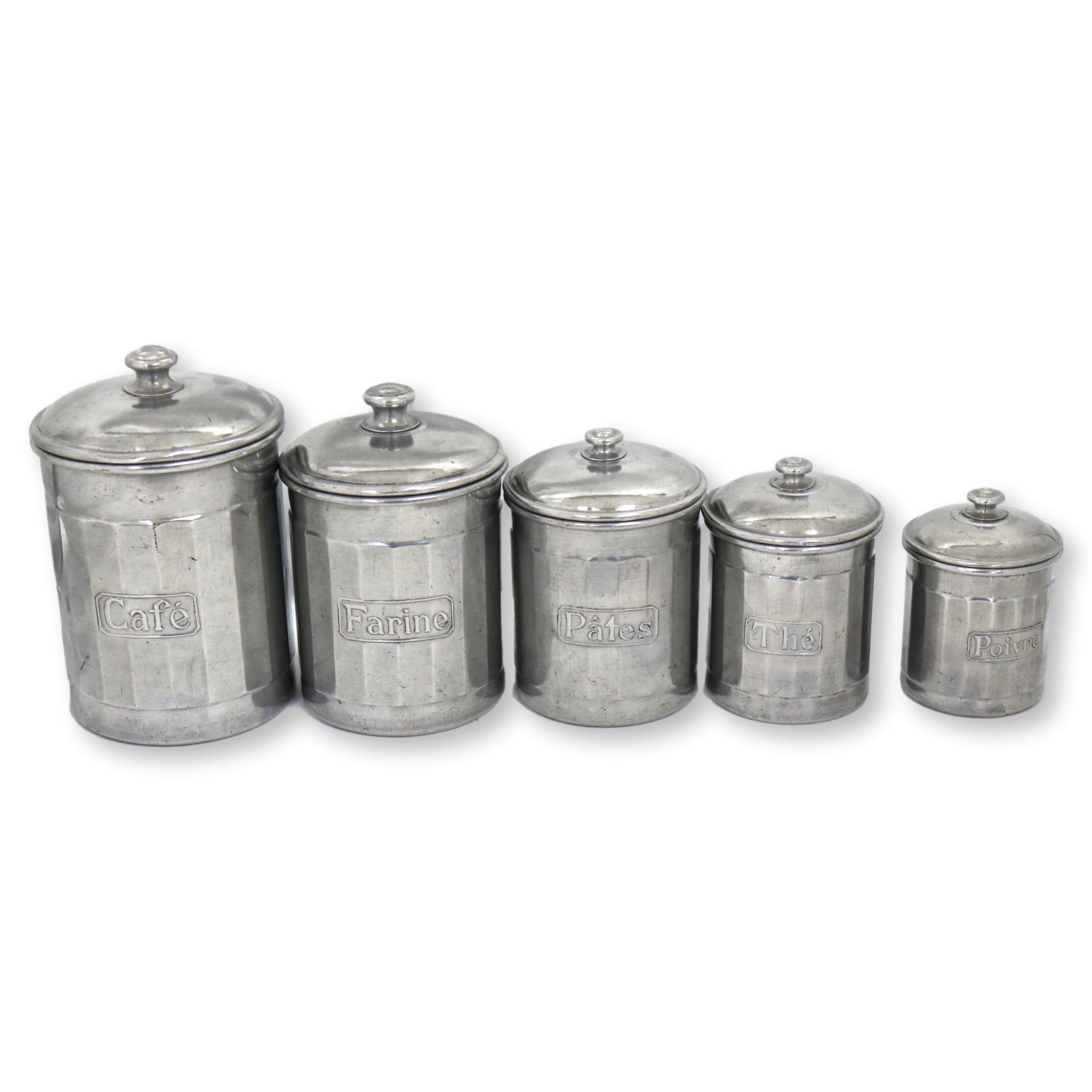 Mid-Century French  Canisters, 5 Pcs~P77415772