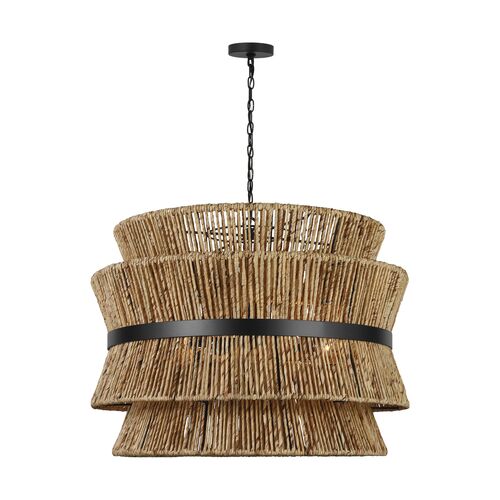 Thurlo Natural Abaca Hanging Shade, Midnight Black Thurlo Natural Abaca Hanging Shade, Midnight Black