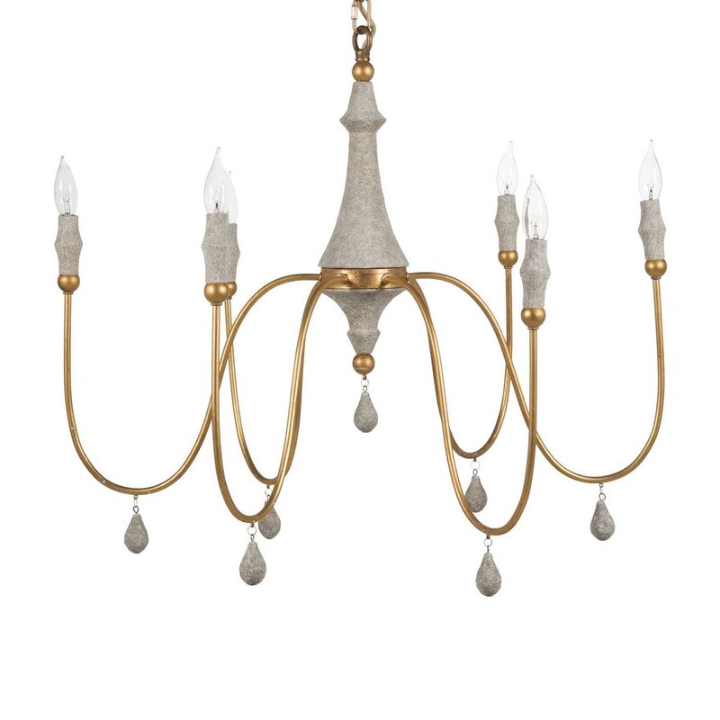 Clay Gold Chandelier, Small