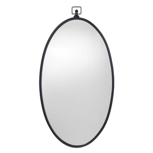 Wade Oval Wall Mirror, Black~P77606933