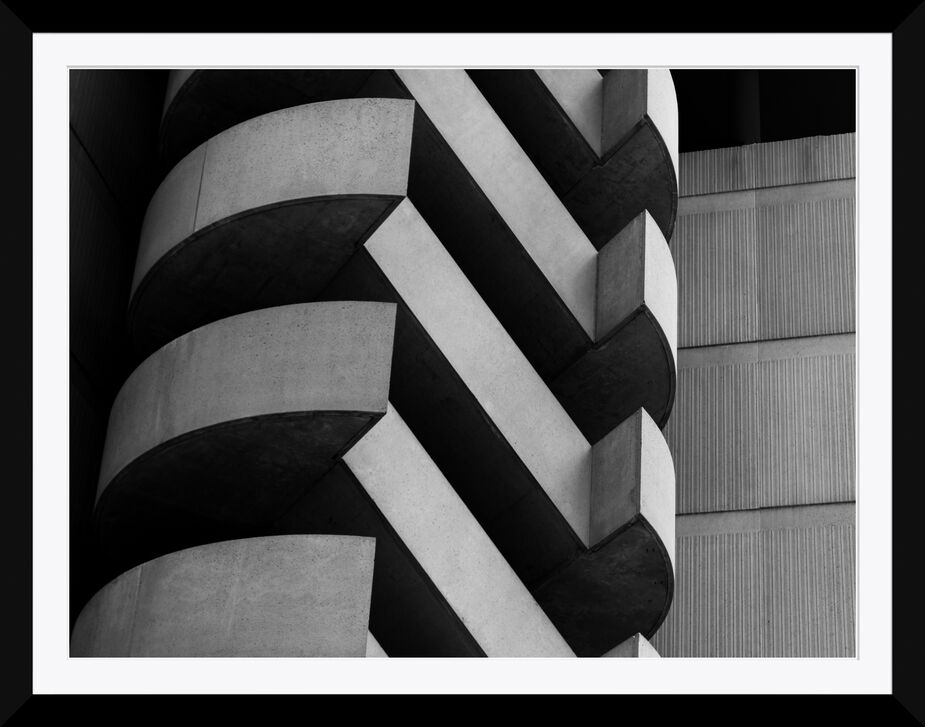 Brutalist Architecture IV reads as an abstract, but it’s actually a photograph of a building. “We’re asking your mind to focus and reconsider the form,” Olivia says. “That extra moment glues your eyes and stretches the boundaries.”
