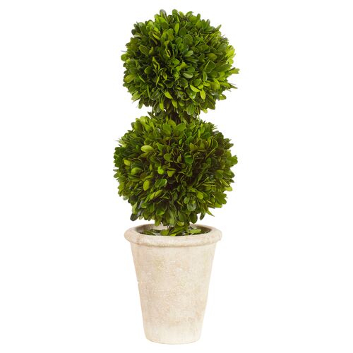 18" Double Topiary in Pot, Faux~P76354224