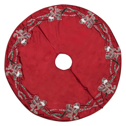 Merry Garland Tree Skirt, Red/Green/Gold Merry Garland Tree Skirt, Red/Green/Gold