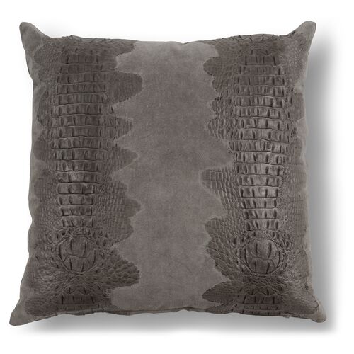 Croc Pillow, Gray Suede~P76523832