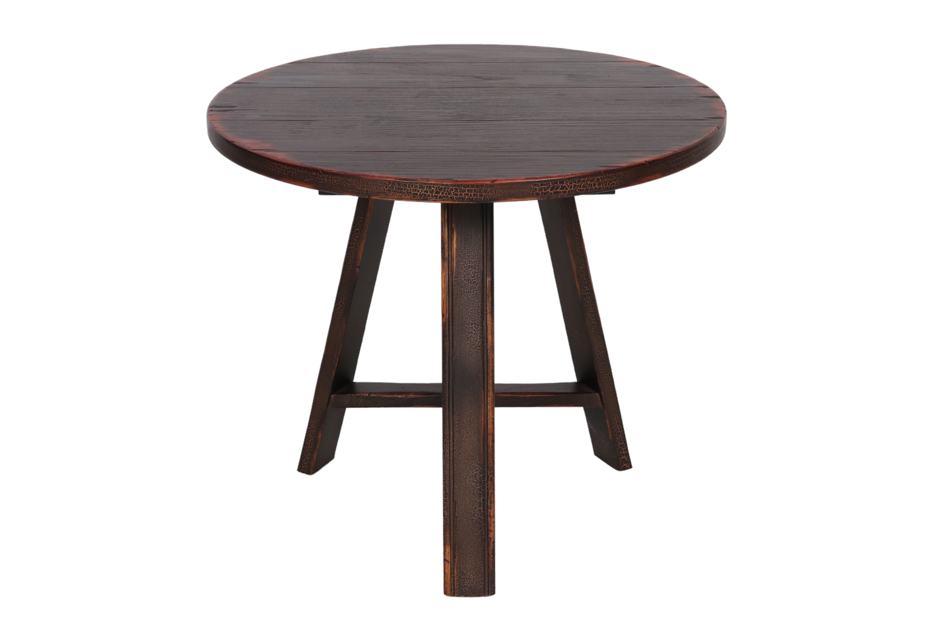 Round Plank Wood Accent Table~P77698815