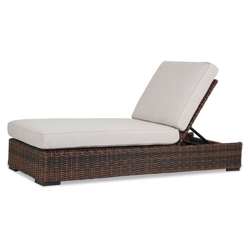 Montana Outdoor Chaise, Brown/Canvas~P77423765