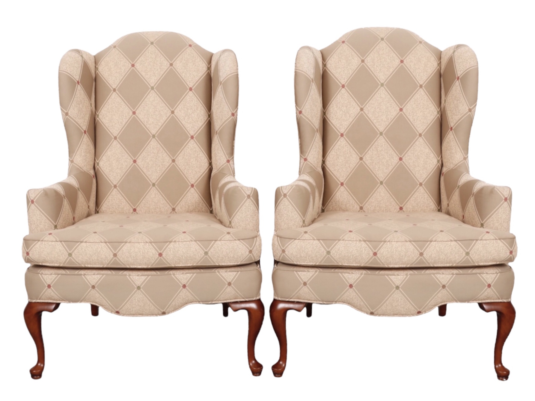 Ethan Allen Wingback Chairs, S/2~P77648223