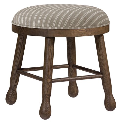 Theo Round Termolst Stripe Stool, Light Brown Theo Round Termolst Stripe Stool, Light Brown