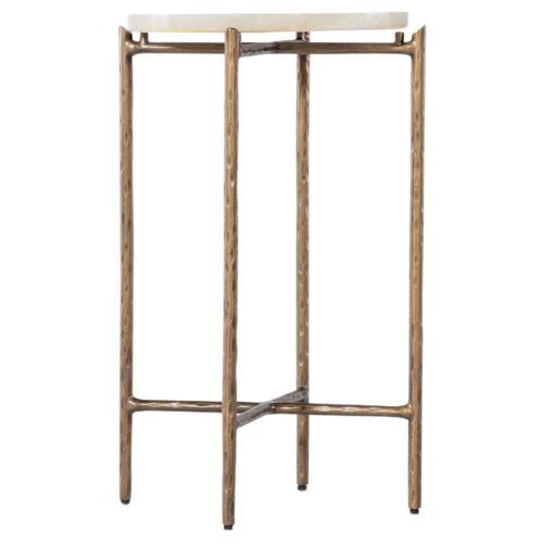 Melange Je Suis Petit Stone Top Spot Table, Gold
