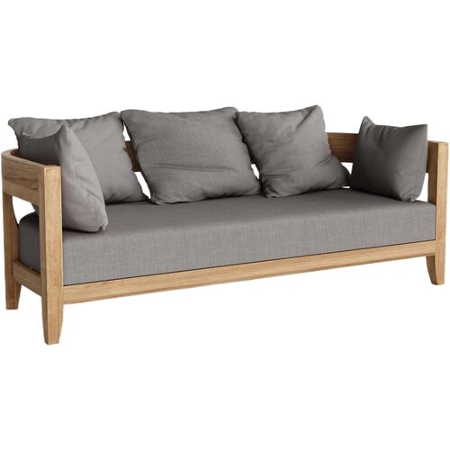 Solterra Outdoor Teak Deep Seating Sofa, Sunbrella