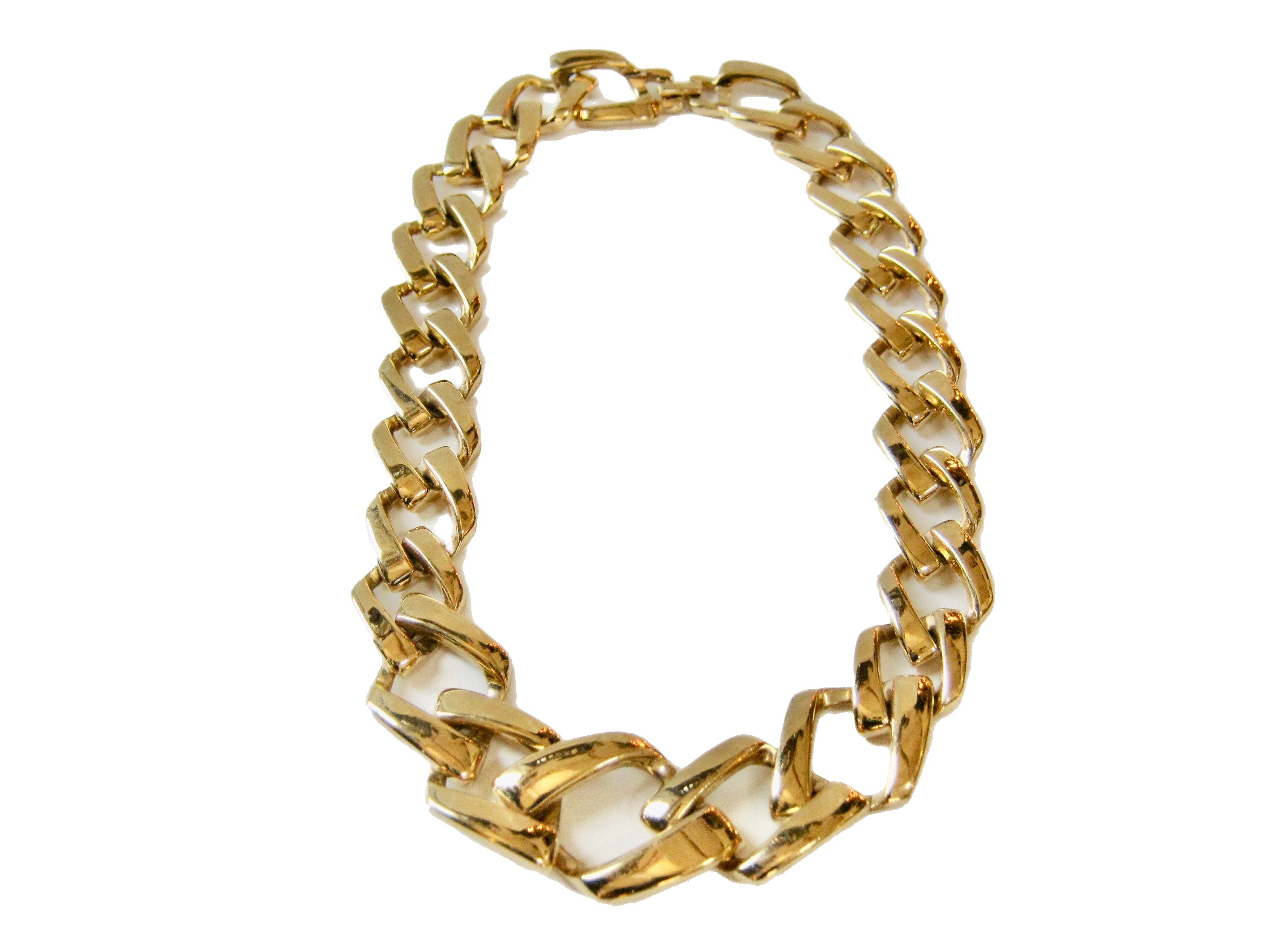 1980s Gold-Plated Link Necklace~P77614299