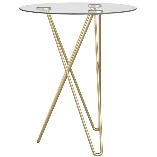 Aurelia Glass Side Table, Gold