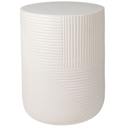 Mars Outdoor Textured Ceramic Side Table, Matte Sand Mars Outdoor Textured Ceramic Side Table, Matte Sand