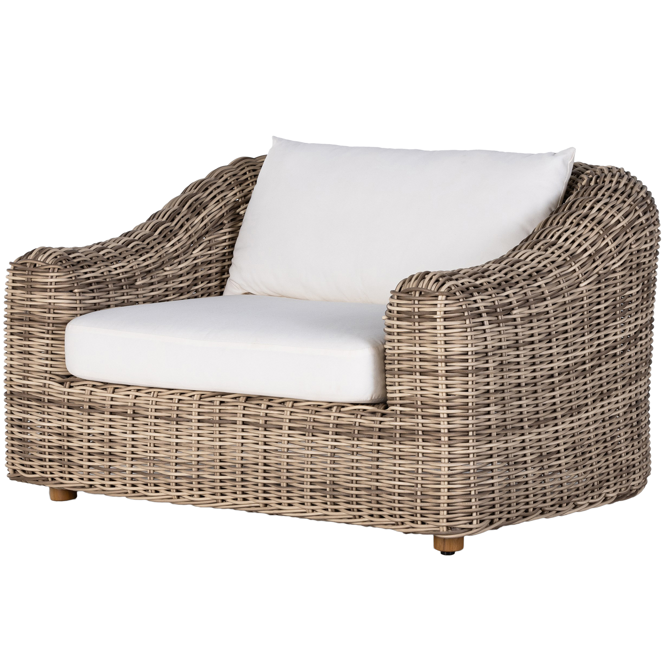 Makara Outdoor Chair, Chunky Woven Sand/Ivory