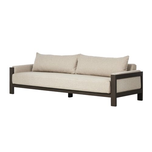 Sullivan Outdoor Aluminum Sofa, Concha Fog