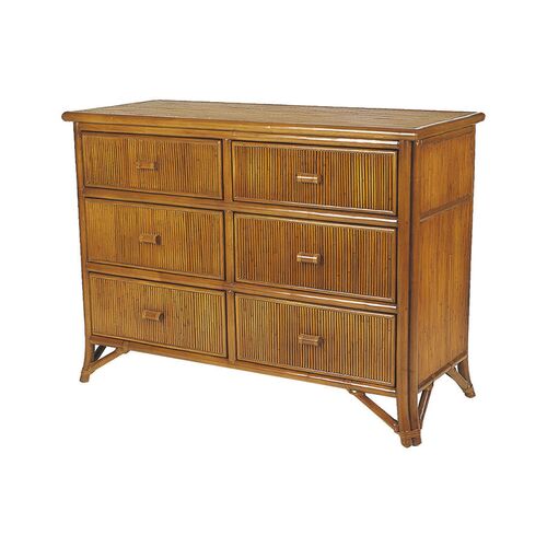 Pencil Rattan Dresser, Camel Brown