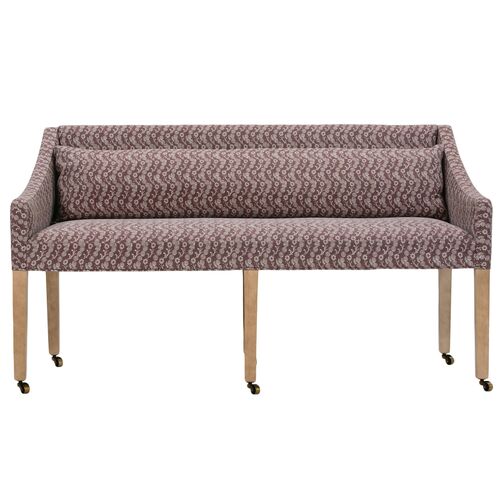 Charli Dining Banquette, Burgundy Floral