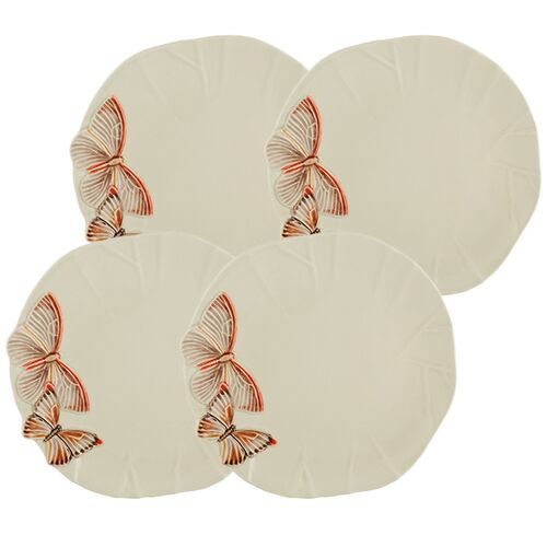 S/4 "Cloudy Butterflies" By Cláudia Schiffer Dinner Plates, Multi
