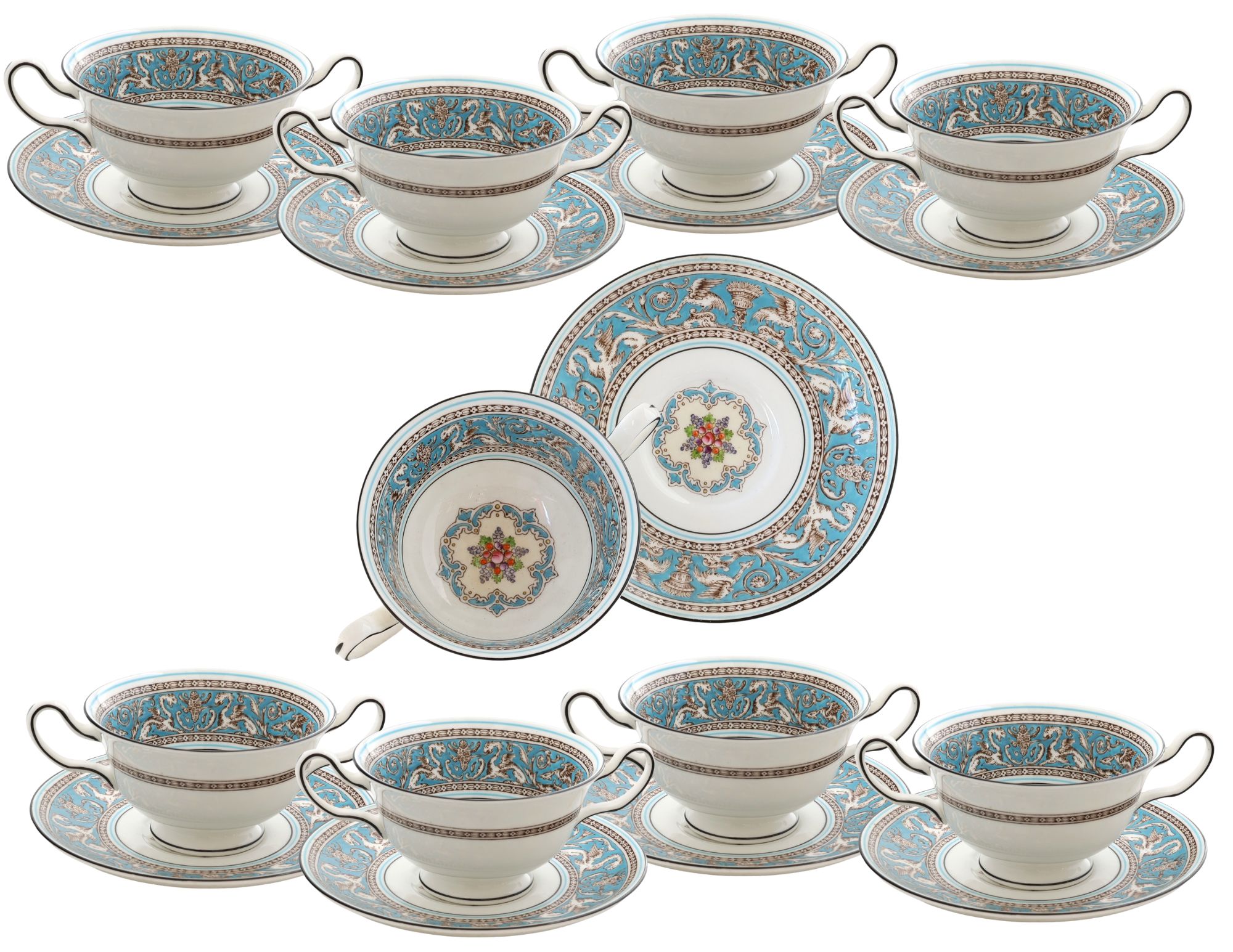 Wedgwood Florentine Soup Coupes /Saucers~P77717245