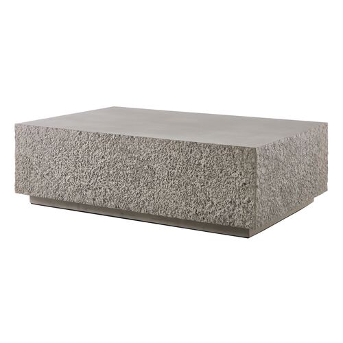 Kaia Outdoor Concrete Coffee Table, Brown/Gray