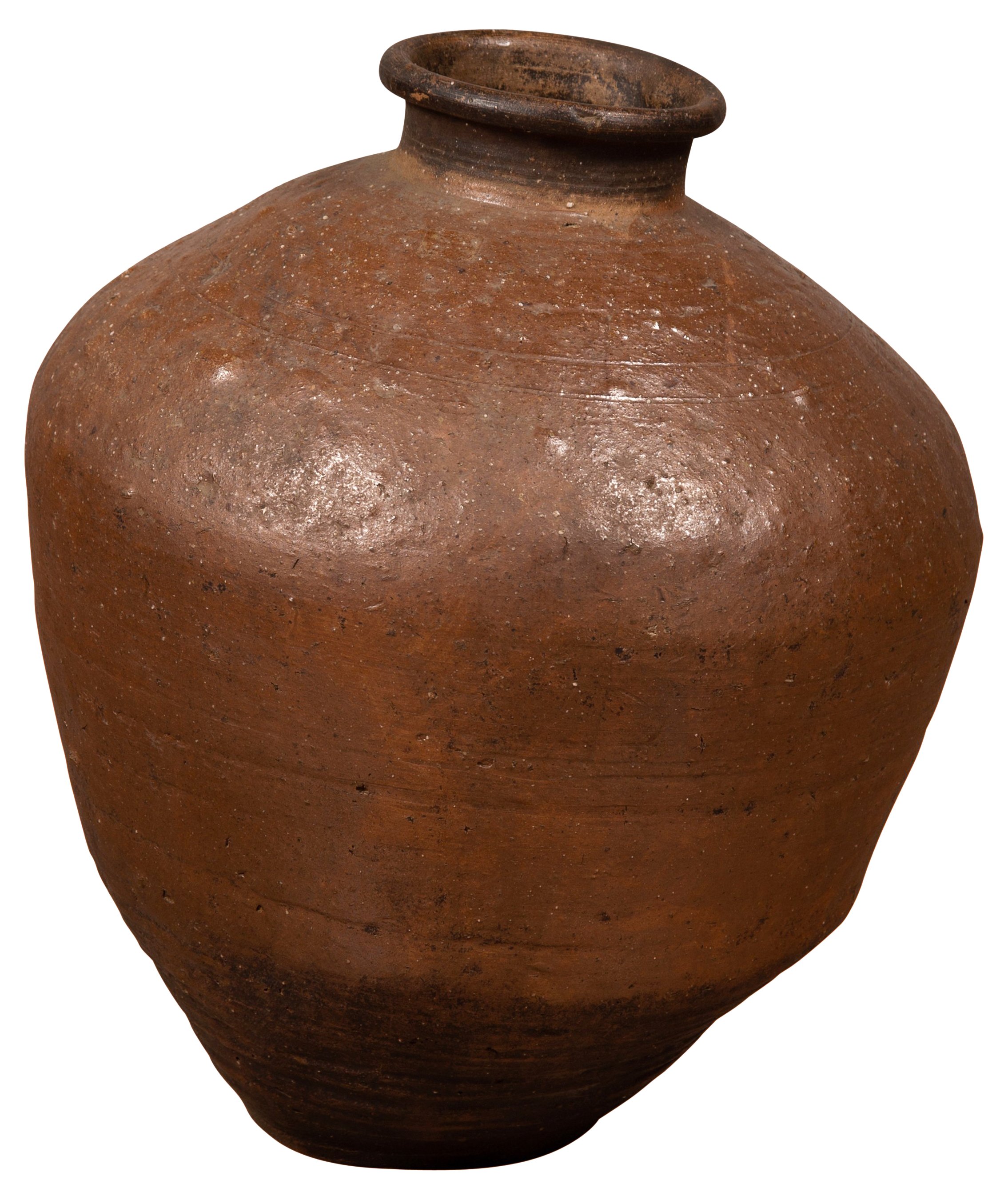 Antique Japanese Brown Oil Jar~P77555994