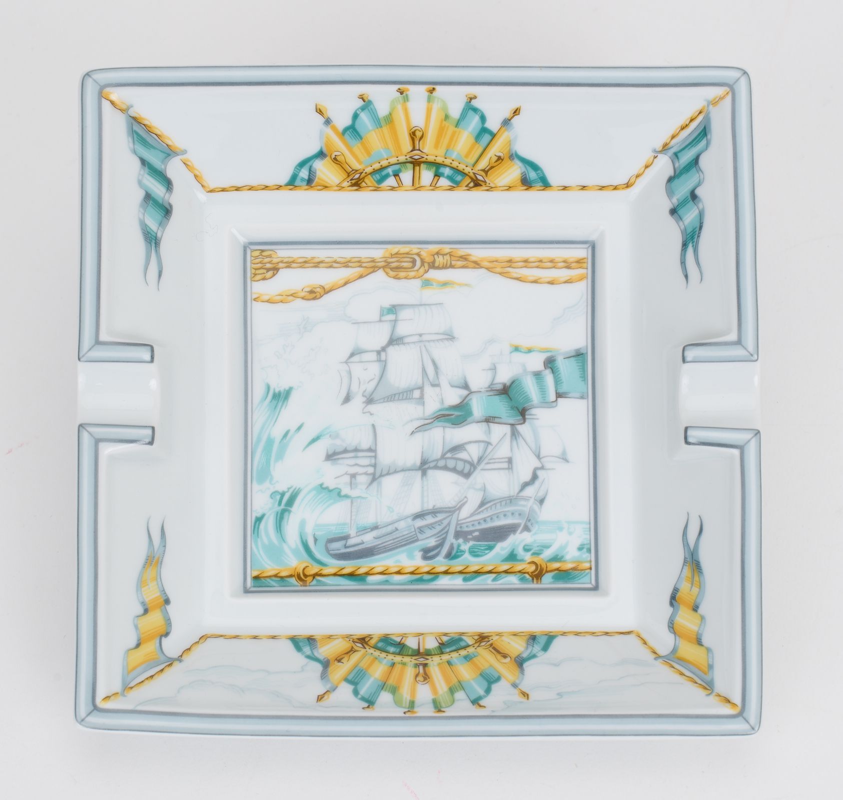 Hermès Ship & Flags Porcelain Ashtray~P77709416