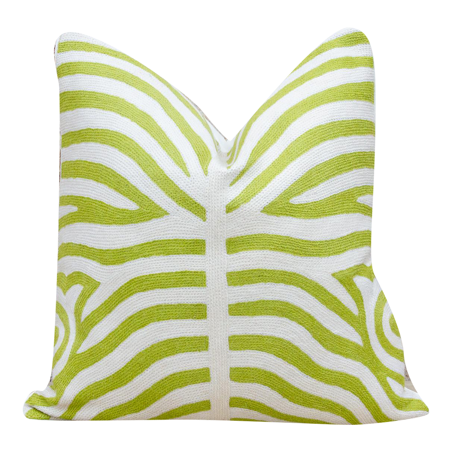 Lime Green Zebra Wool Pillow Throw~P77648424