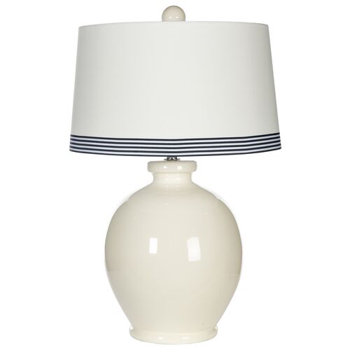 Lake Ridge Table Lamp, White/Navy 
