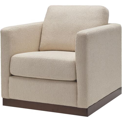 Sagan Boucle Swivel Chair, Brown