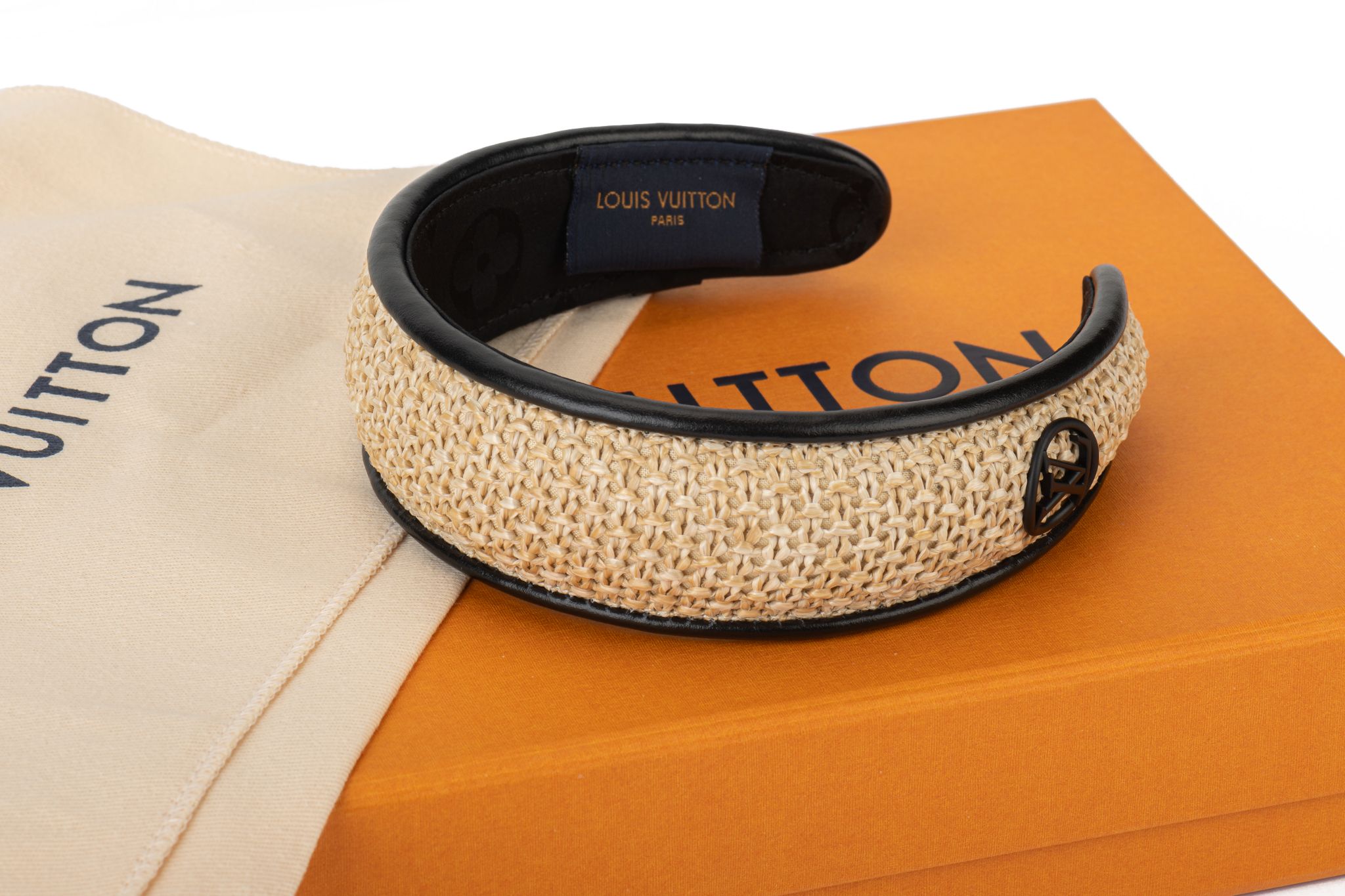 Louis Vuitton BNIB Black Raffia Headband