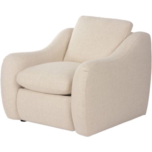 Santino Linen Power Recliner, Antigo Natural	