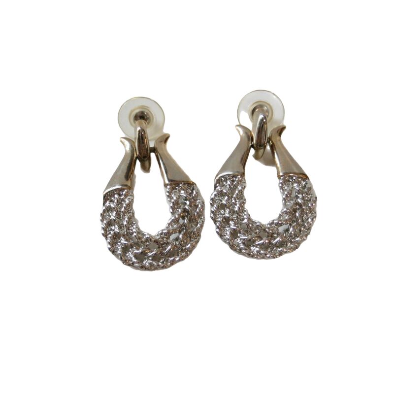 1980s Silver Plate Triple Chain Earrings
