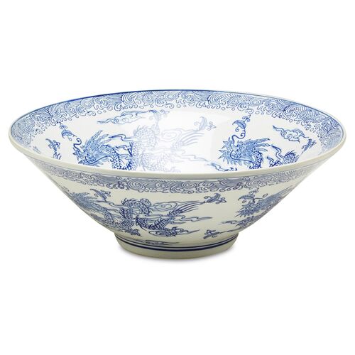 16" Dragon Bowl, Blue/White~P77165700