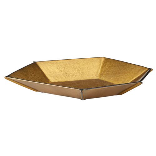 Merola Aluminum Bowl, Antique Brass/Bronze