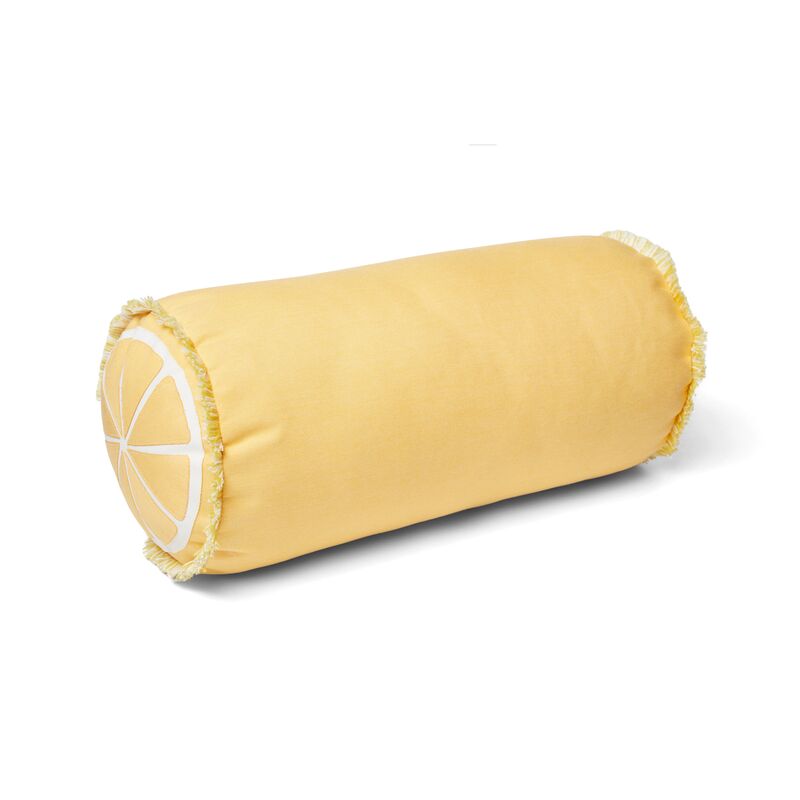 Kit 9x18 Outdoor Bolster Pillow, Yellow/White