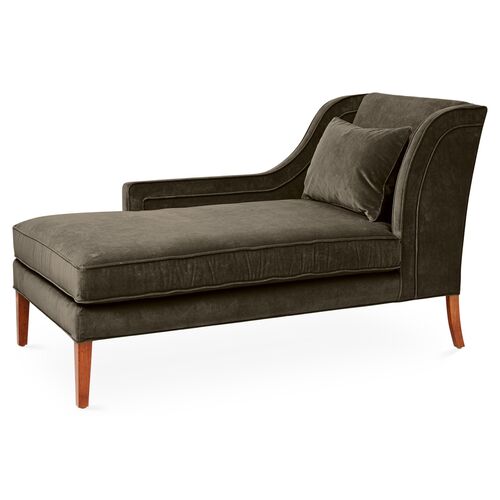 Roslin Left-Facing Chaise, Charcoal Velvet~P77383482