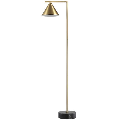 Viktor Marble Floor Lamp, Brass Gold/Black