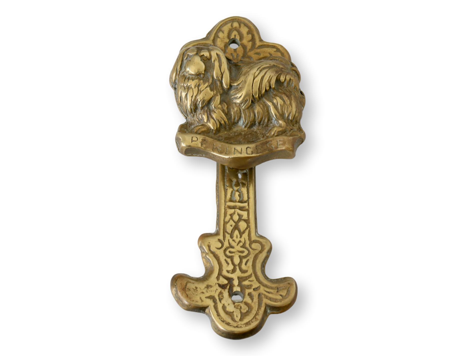 Antique Brass Pekinese Door Knocker~P77689080