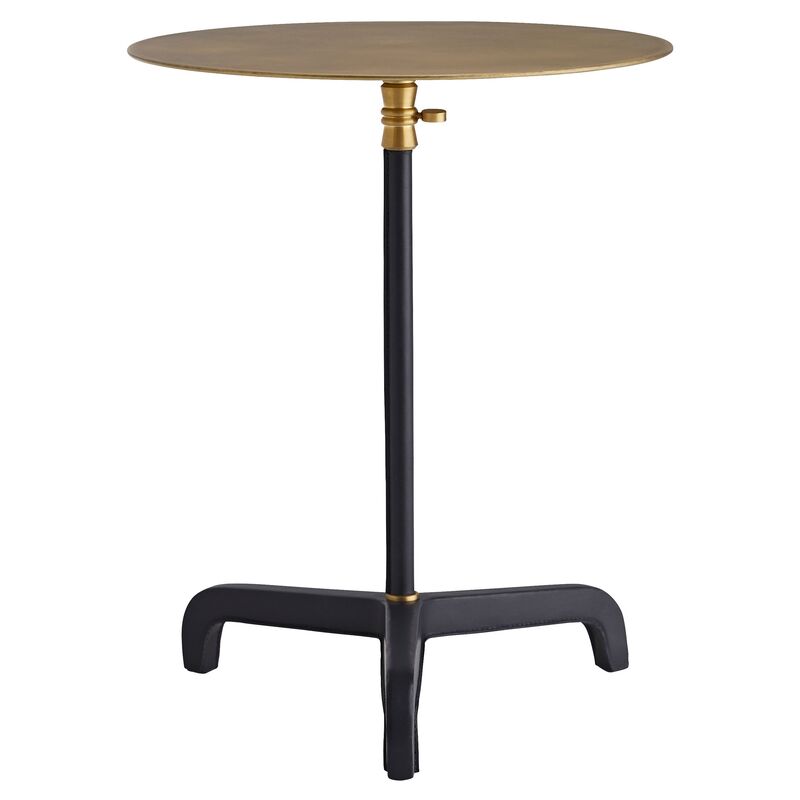 Addison Side Table, Navy Leather