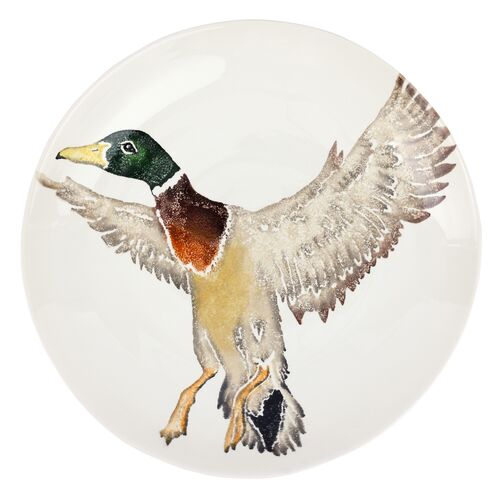 Cacciatore Mallard Round Shallow Bowl, Multicolor