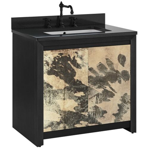 Karlson 36" Vanity with Rectangular Undermount Sink, Black/Tan Karlson 36" Vanity with Rectangular Undermount Sink, Black/Tan