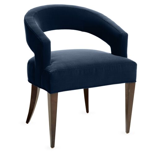Ella Accent Chair, Indigo Velvet~P77433568