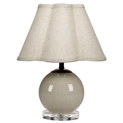 Dottie Glass Mini Table Lamp w/ Scallop Shade