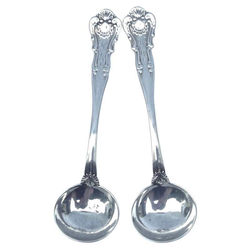 Sterling Silver Acanthus S/P Spoons, S/2