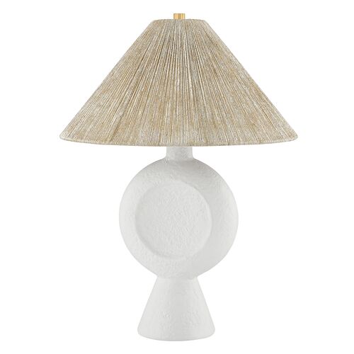 Centella Table Lamp, Natural Jute/White Cement