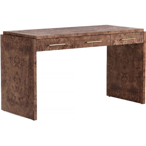 Jackson Burl 3-Drawer Desk